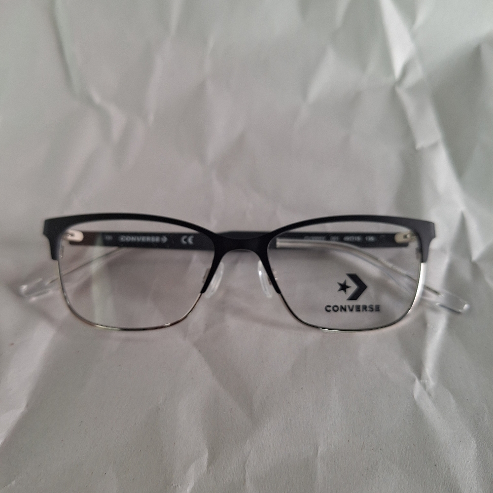 Converse Kids Eyeglasses Frames CV3005Y 001 Black Silver